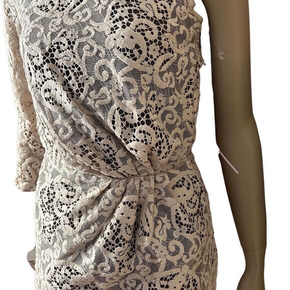 NWT MSGM One-Shoulder Lace Beige Dress (018) - Picture 4 of 16